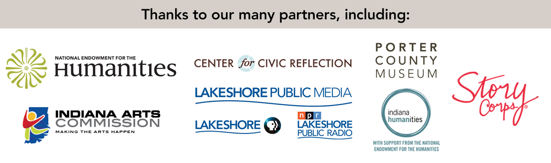 partner logos including National Endowment for the Humanities and Lakeshore Public Media