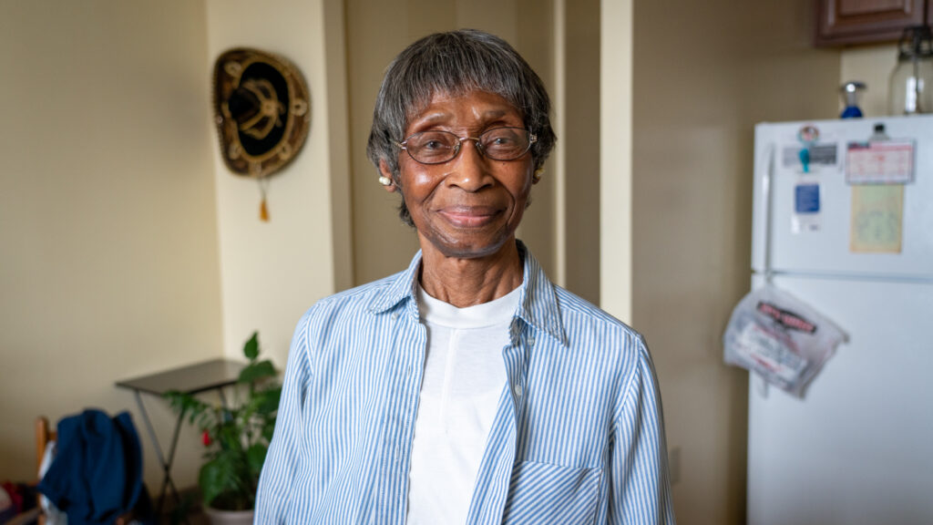 elderly woman with smile