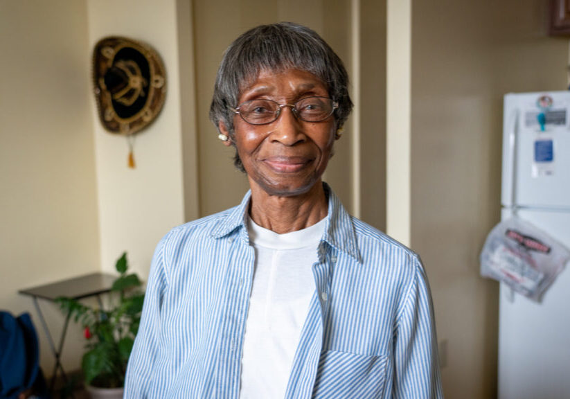 elderly woman with smile