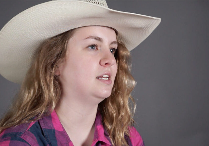 In My Own Skin filmstill young woman with long hair wearing a cowboy hat